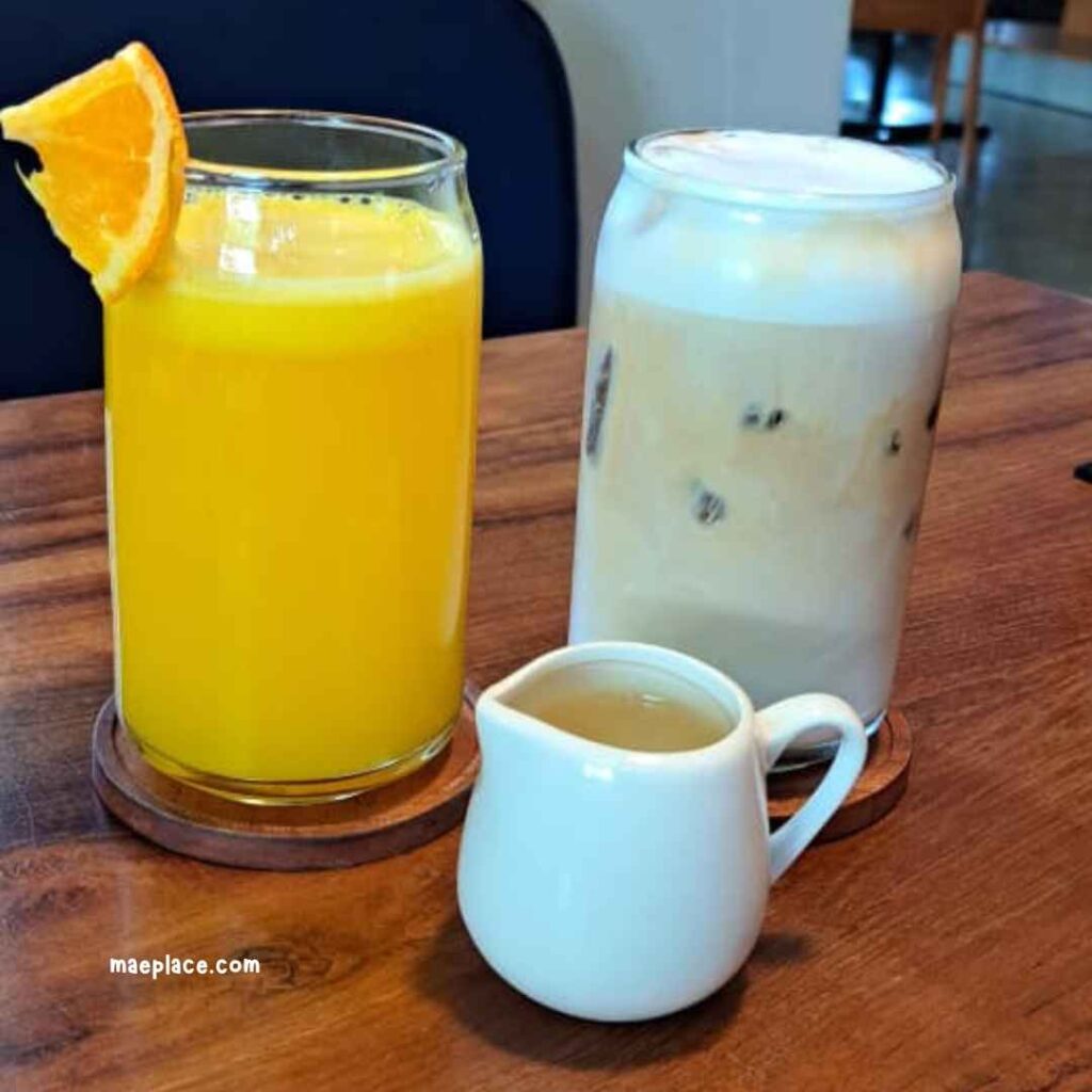 Orange Juice and Latte